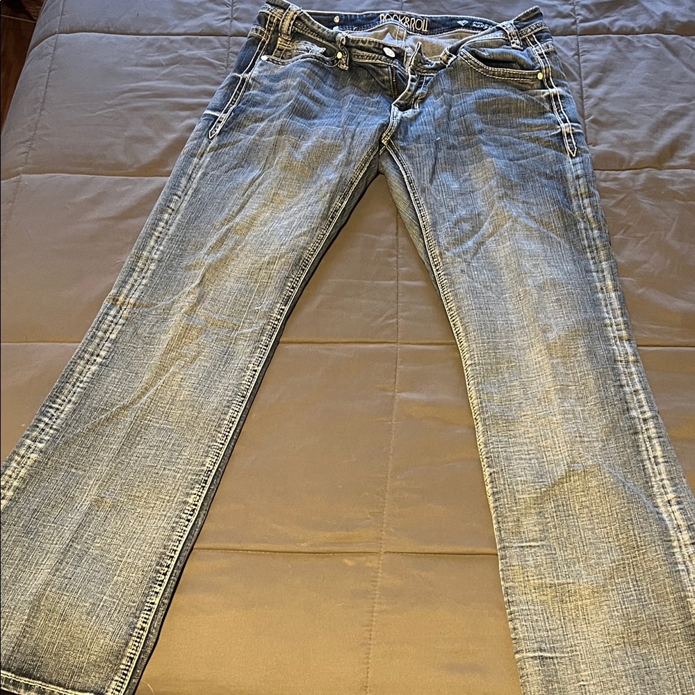 Rock and Roll Light Blue Denim Jeans